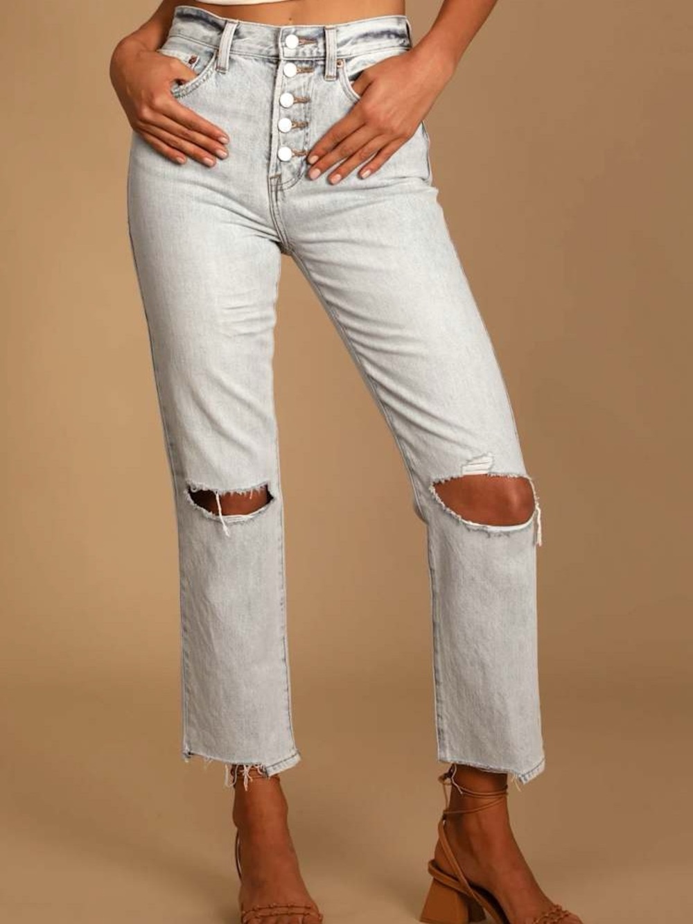 Pistola Charlie High Rise Straight Jeans in Granada - Distressed size 25